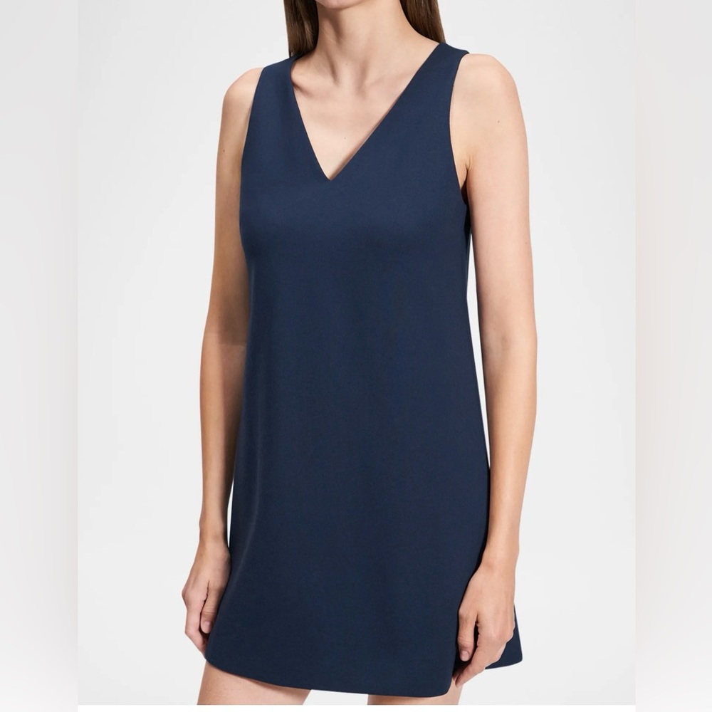 Theory Women’s Dress Sleeveless Deep V Neck Blue Navy Size 10